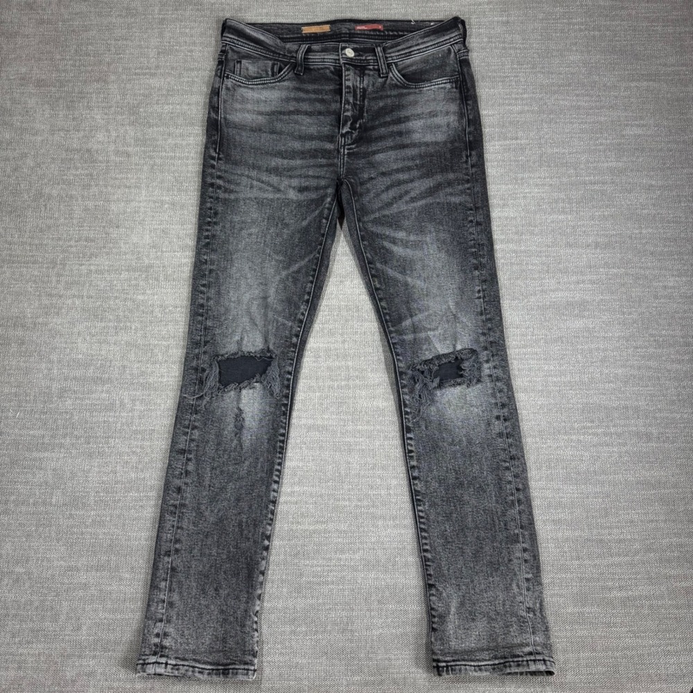 Pilcro Slim Boyfriend Jeans 27 Distressed Faded Black Anthropologie Denim Edgy